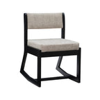 Fauteuil d'appoint Clyde en bois massif noir, piètement luge
