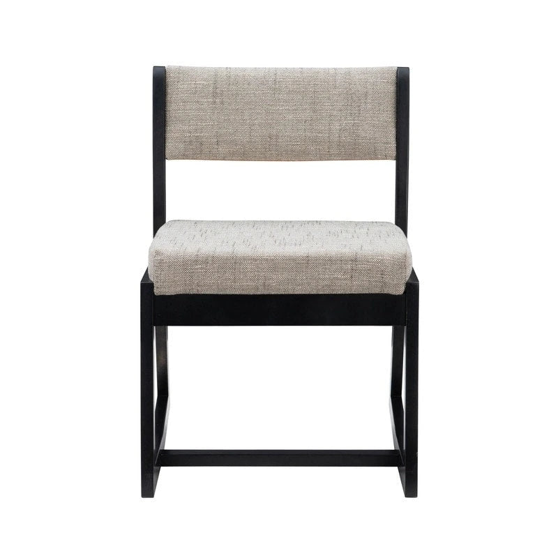 Fauteuil d'appoint Clyde en bois massif noir, piètement luge