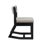 Fauteuil d'appoint Clyde en bois massif noir, piètement luge