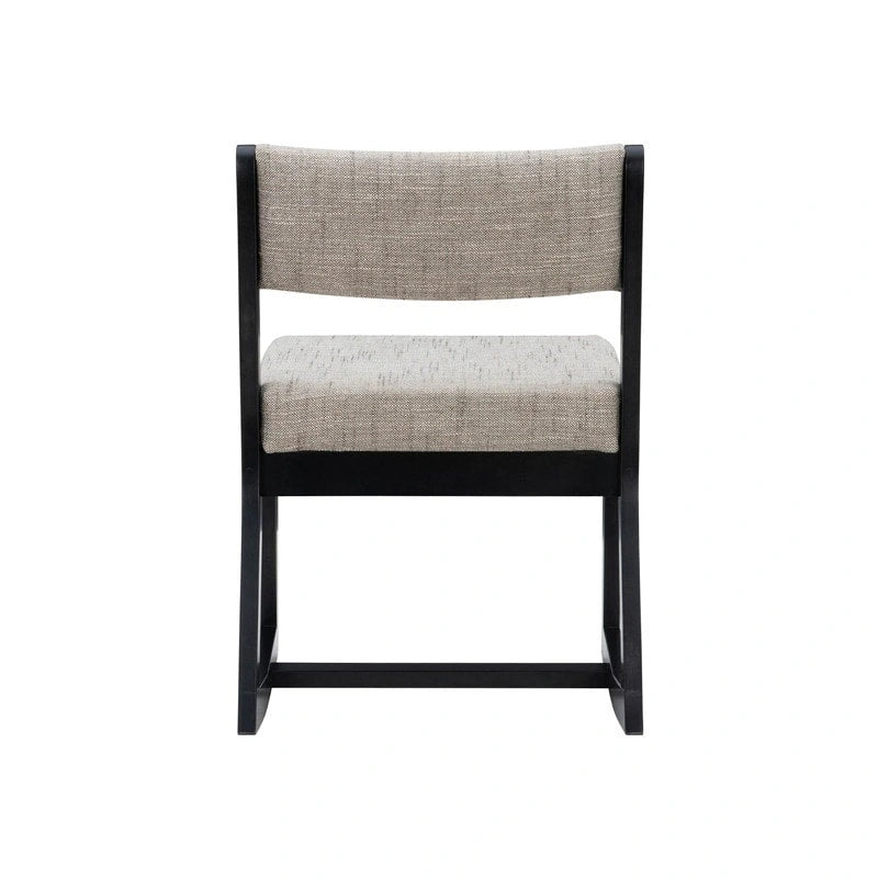 Fauteuil d'appoint Clyde en bois massif noir, piètement luge