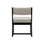 Fauteuil d'appoint Clyde en bois massif noir, piètement luge