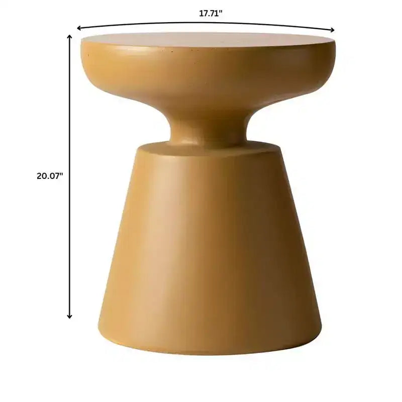 Table d'appoint ronde moderne sur pied LeisureMod Isle en pierre reconstituée