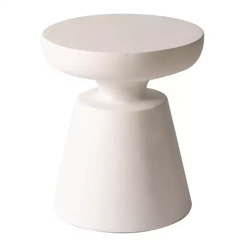 Table d'appoint ronde moderne sur pied LeisureMod Isle en pierre reconstituée