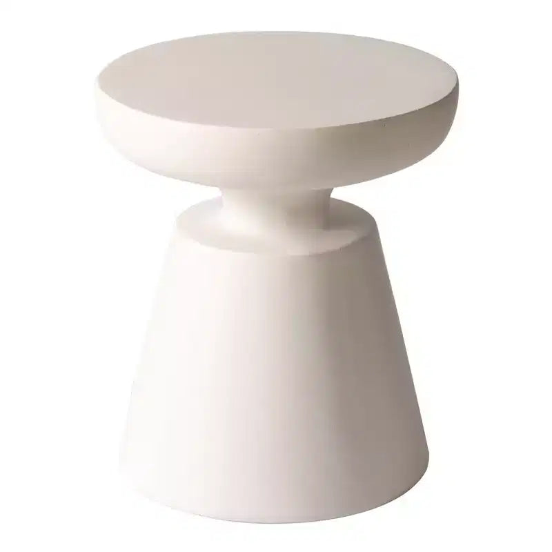 Table d'appoint ronde moderne sur pied LeisureMod Isle en pierre reconstituée