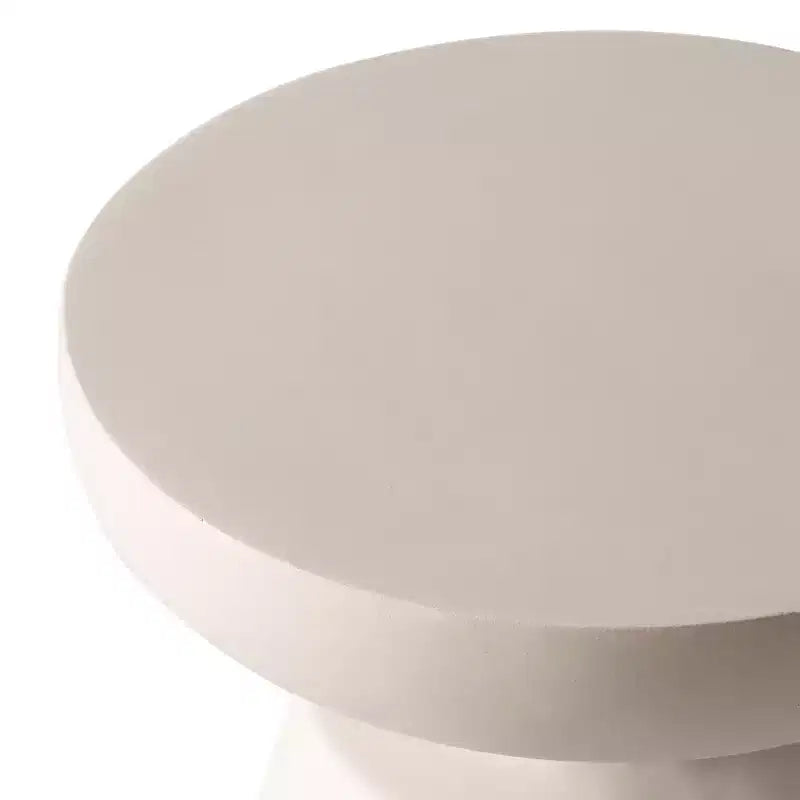 Table d'appoint ronde moderne sur pied LeisureMod Isle en pierre reconstituée