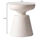 Table d'appoint ronde moderne sur pied LeisureMod Isle en pierre reconstituée
