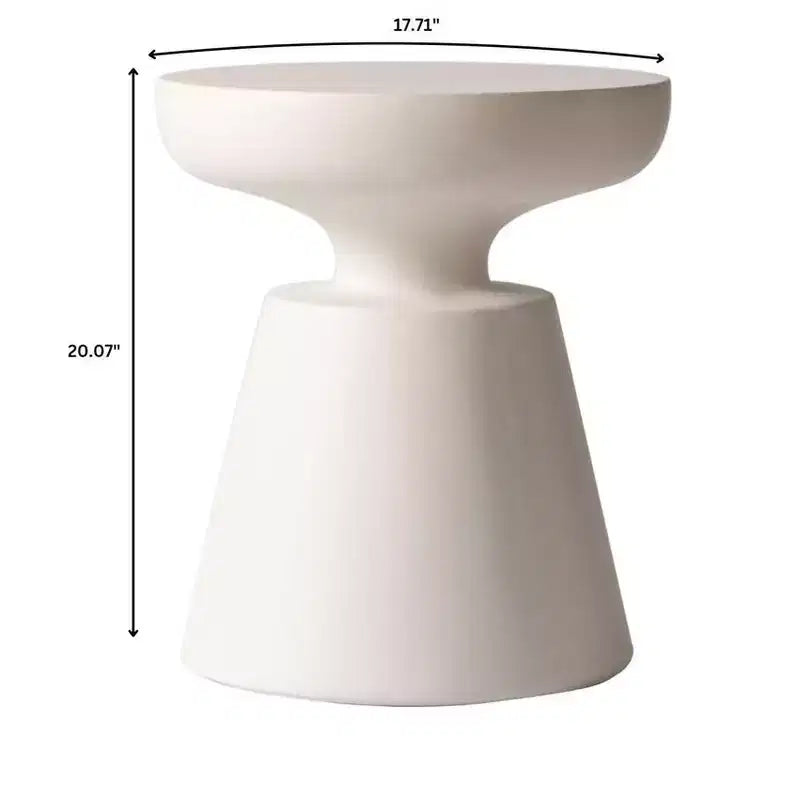 Table d'appoint ronde moderne sur pied LeisureMod Isle en pierre reconstituée