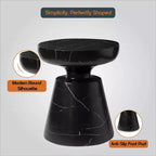 Table d'appoint ronde moderne sur pied LeisureMod Isle en pierre reconstituée