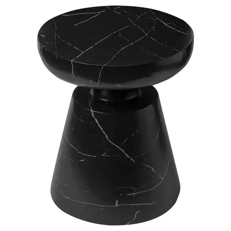 Table d'appoint ronde moderne sur pied LeisureMod Isle en pierre reconstituée