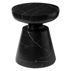 Table d'appoint ronde moderne sur pied LeisureMod Isle en pierre reconstituée