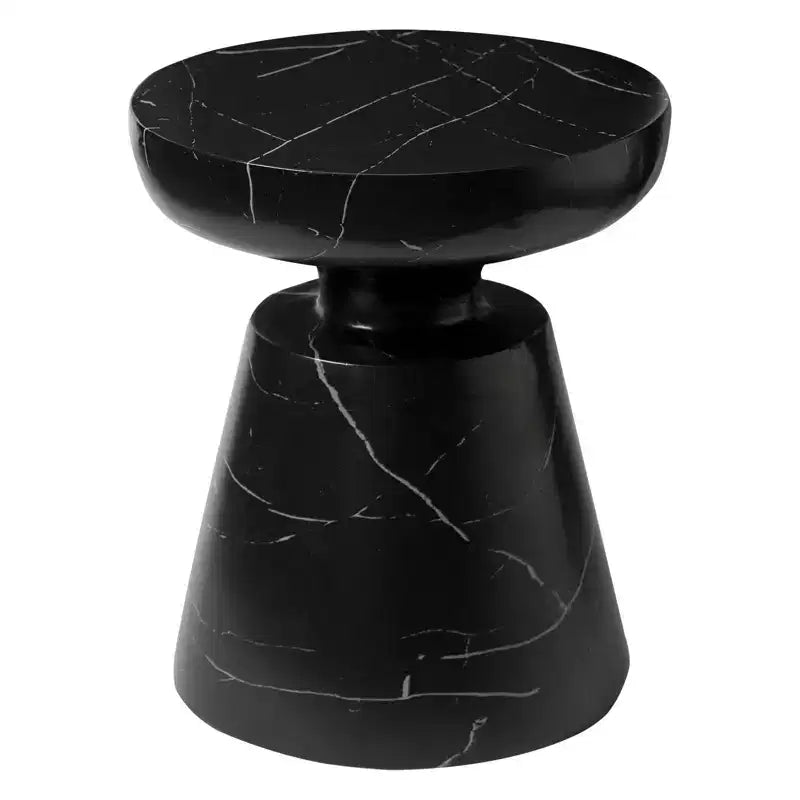 Table d'appoint ronde moderne sur pied LeisureMod Isle en pierre reconstituée