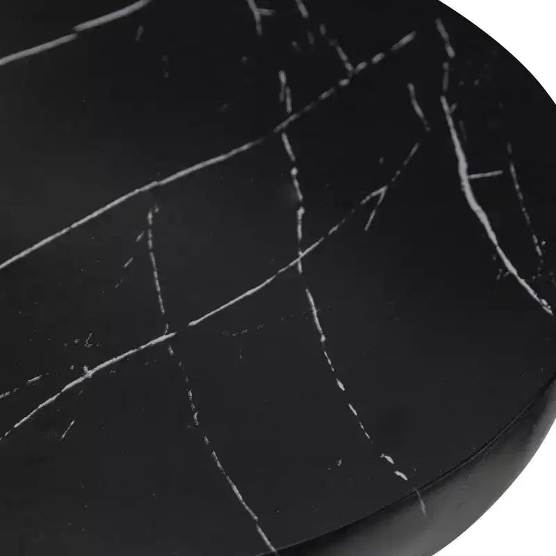 Table d'appoint ronde moderne sur pied LeisureMod Isle en pierre reconstituée