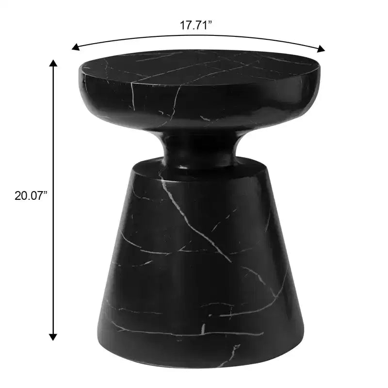 Table d'appoint ronde moderne sur pied LeisureMod Isle en pierre reconstituée