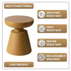 Table d'appoint ronde moderne sur pied LeisureMod Isle en pierre reconstituée
