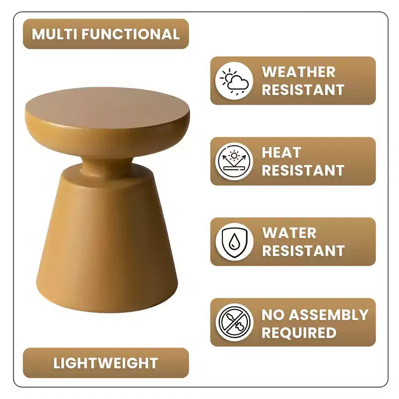 Table d'appoint ronde moderne sur pied LeisureMod Isle en pierre reconstituée