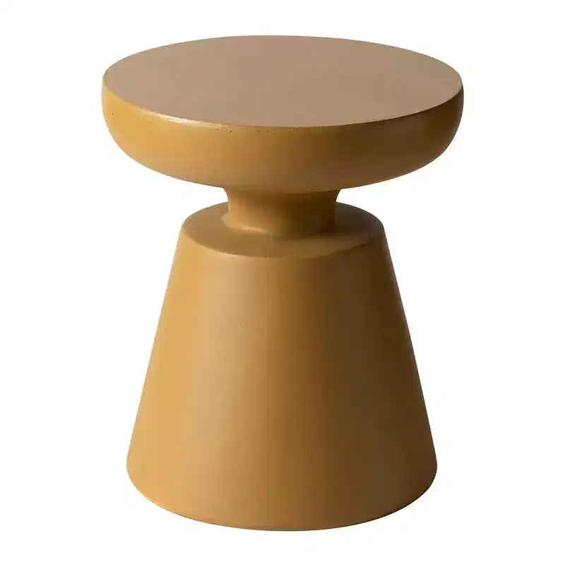 Table d'appoint ronde moderne sur pied LeisureMod Isle en pierre reconstituée
