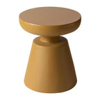Table d'appoint ronde moderne sur pied LeisureMod Isle en pierre reconstituée