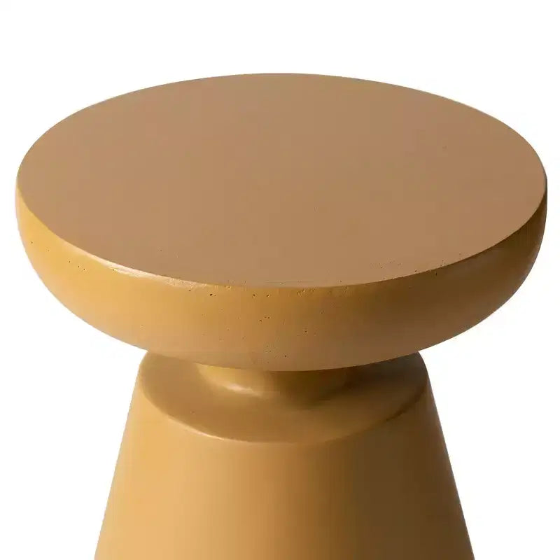 Table d'appoint ronde moderne sur pied LeisureMod Isle en pierre reconstituée