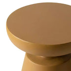 Table d'appoint ronde moderne sur pied LeisureMod Isle en pierre reconstituée