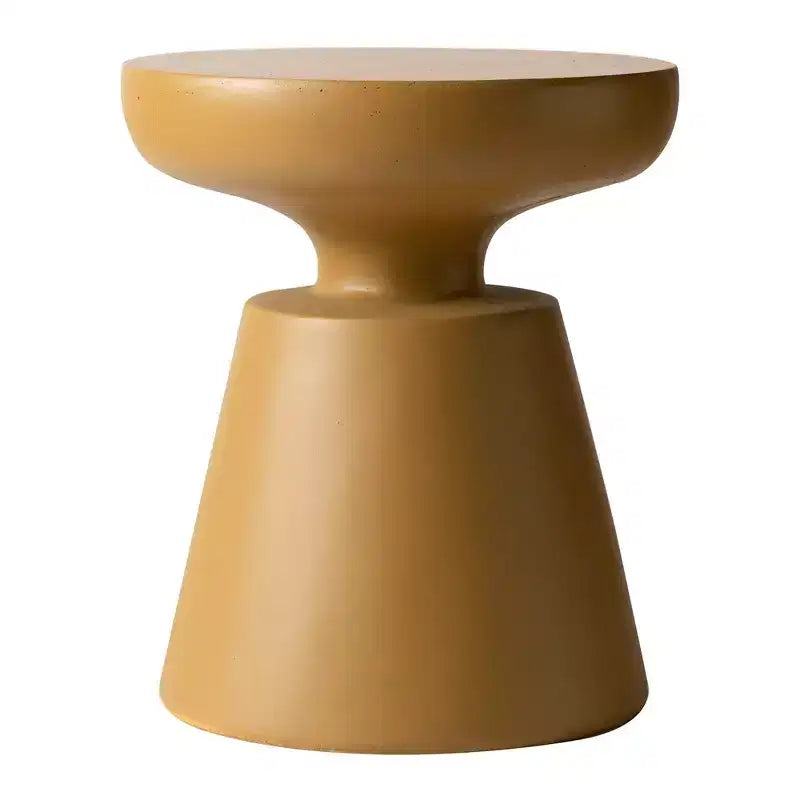 LeisureMod Isle Modern Pedestal End Table - Round Fiberstone Accent Table