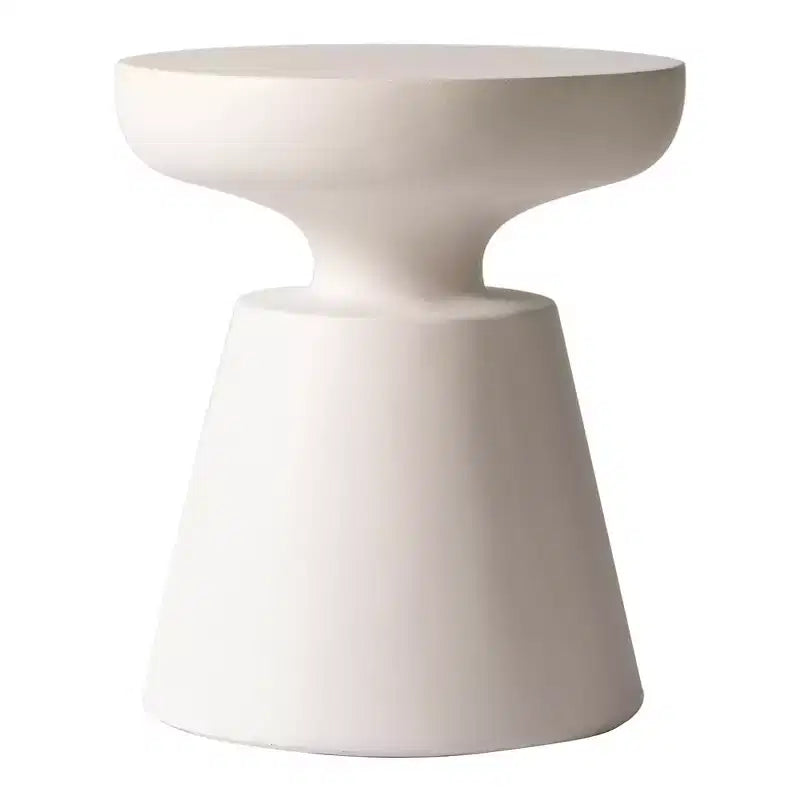 Table d'appoint ronde moderne sur pied LeisureMod Isle en pierre reconstituée