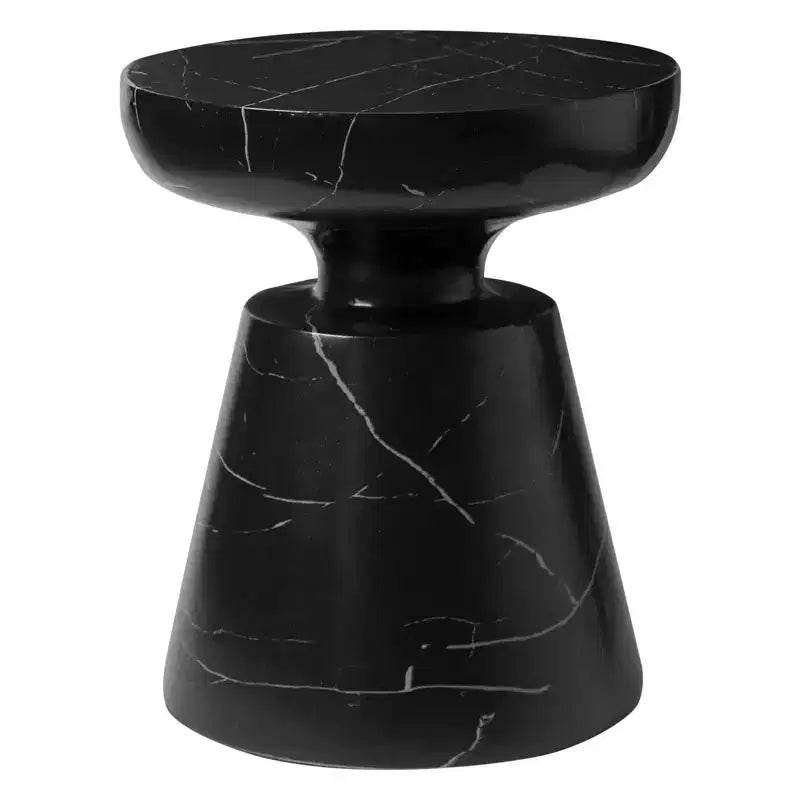 Table d'appoint ronde moderne sur pied LeisureMod Isle en pierre reconstituée