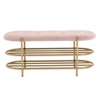 SEYNAR 40 Velvet Upholstered Living Room Bench with Double shoe rack