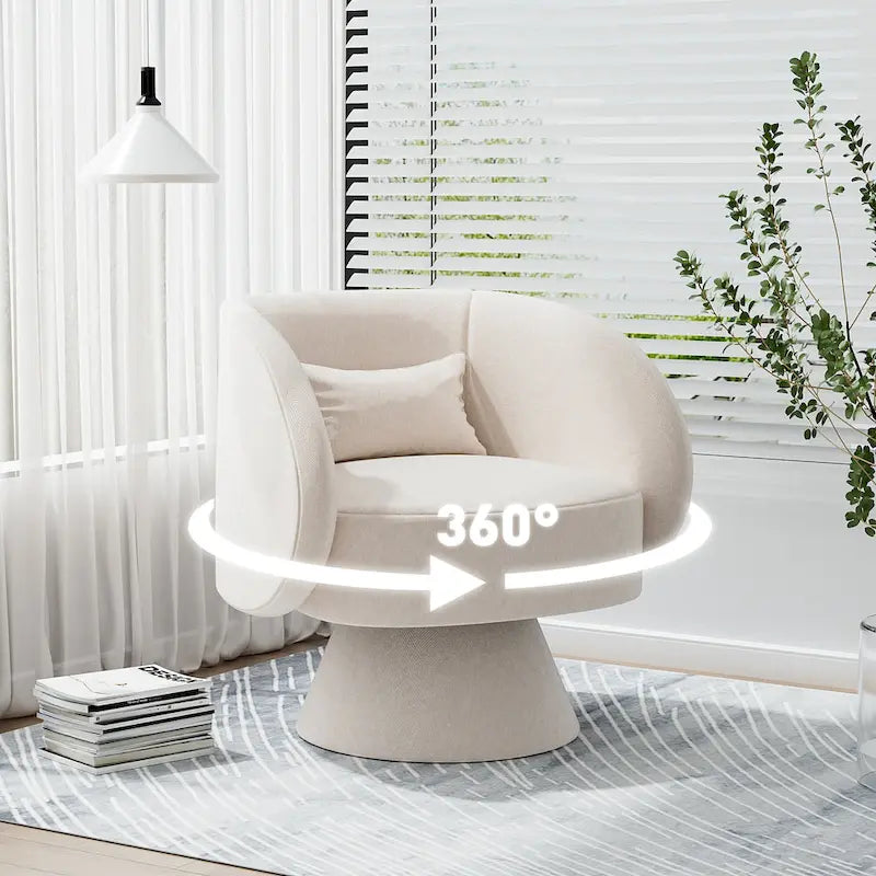 Ouyessir 360 Degree Modern Swivel Cuddle Barrel Sofa Chairs