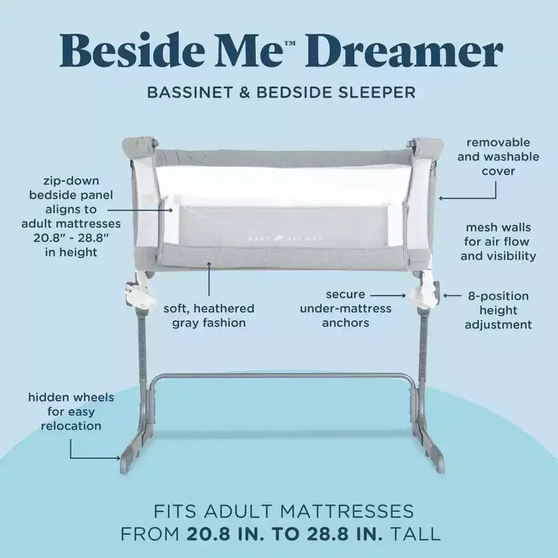 Baby Delight Beside Me Dreamer Moïse et lit de chevet