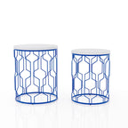 Quarn Modern 16-inch Steel Round 2-Piece Nesting Tables Set by Furniture of America