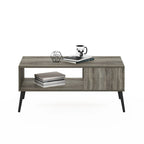 Table basse Furinno Claude style Mid-Century avec pieds en bois