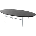 Rossmore Modern Oval Accent Coffee Table with White Powder Coated Steel Frame for Home Office Living Room Bedroom