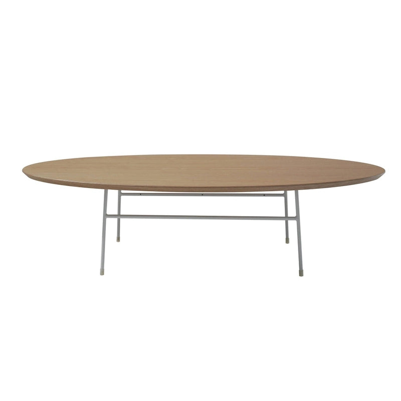 Rossmore Modern Oval Accent Coffee Table with White Powder Coated Steel Frame for Home Office Living Room Bedroom