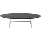 Rossmore Modern Oval Accent Coffee Table with White Powder Coated Steel Frame for Home Office Living Room Bedroom