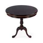Table piédestal ronde traditionnelle Butler en finition cerisier plantation - marron foncé