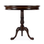 Table piédestal ronde traditionnelle Butler en finition cerisier plantation - marron foncé