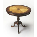 Table piédestal ronde traditionnelle Butler en finition cerisier plantation - marron foncé