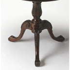 Table piédestal ronde traditionnelle Butler en finition cerisier plantation - marron foncé