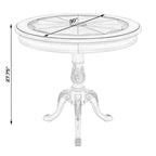 Table piédestal ronde traditionnelle Butler en finition cerisier plantation - marron foncé