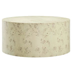 Table basse ronde en loupe de bois style milieu de siècle Penrod