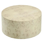Table basse ronde en loupe de bois style milieu de siècle Penrod