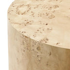 Table basse ronde en loupe de bois style milieu de siècle Penrod