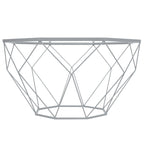 Malibu 29 Modern Octagon Center Coffee Table with Tempered Glass Table top & Sturdy Metal Geometric Base for Living Room Office