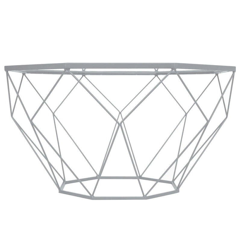 Malibu 29 Modern Octagon Center Coffee Table with Tempered Glass Table top & Sturdy Metal Geometric Base for Living Room Office