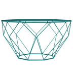 Malibu 29 Modern Octagon Center Coffee Table with Tempered Glass Table top & Sturdy Metal Geometric Base for Living Room Office