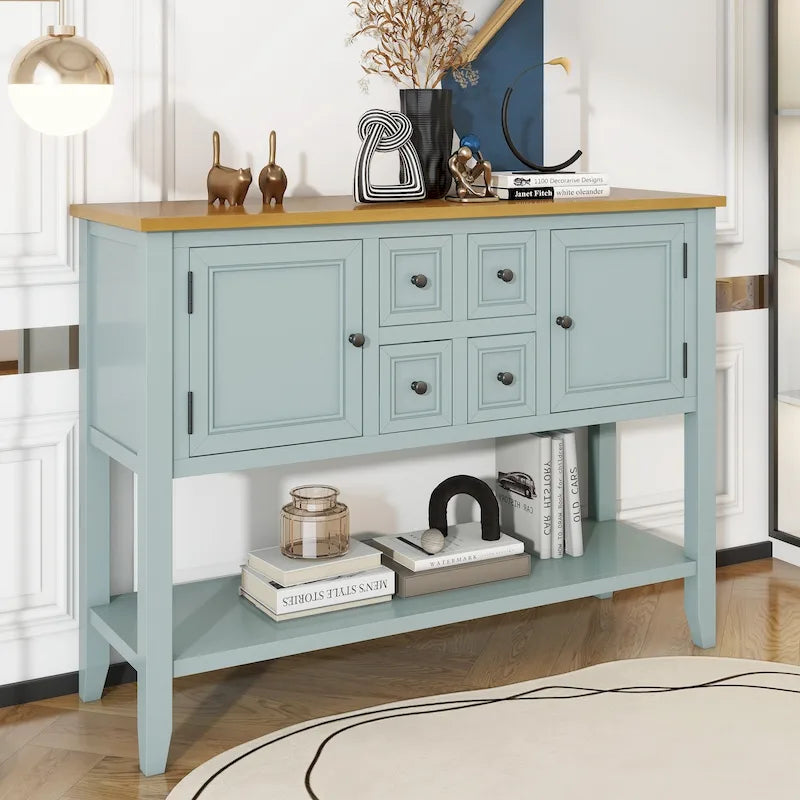 Console/Buffet rétro Nestfair avec tiroirs et étagère inférieure