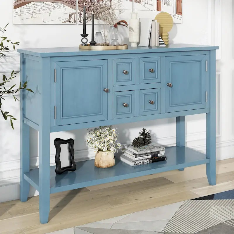 Console/Buffet rétro Nestfair avec tiroirs et étagère inférieure