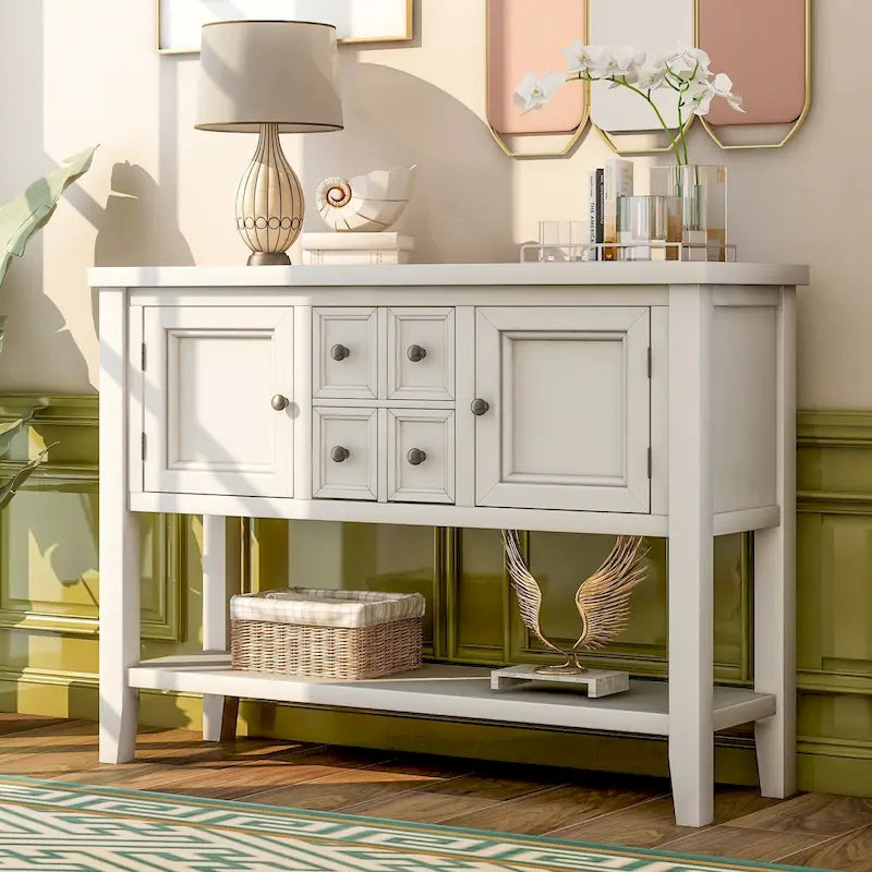 Console/Buffet rétro Nestfair avec tiroirs et étagère inférieure