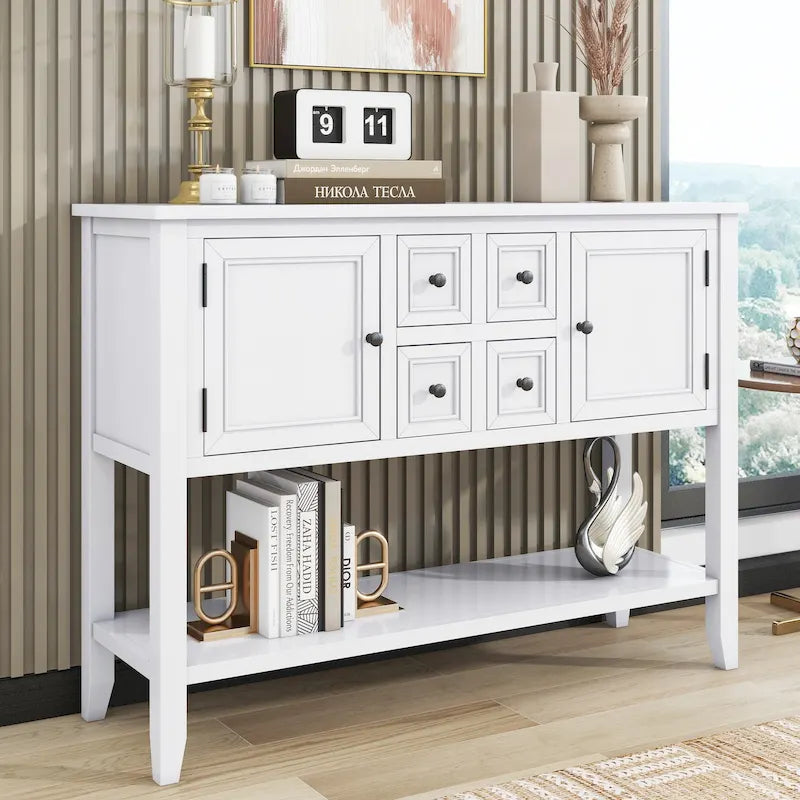 Console/Buffet rétro Nestfair avec tiroirs et étagère inférieure