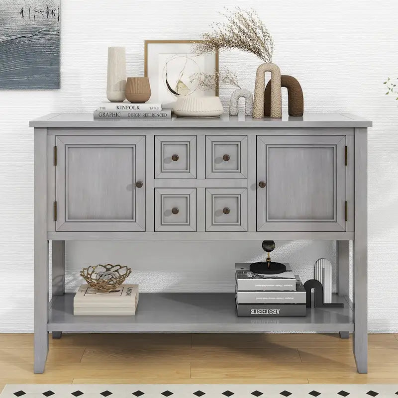 Console/Buffet rétro Nestfair avec tiroirs et étagère inférieure